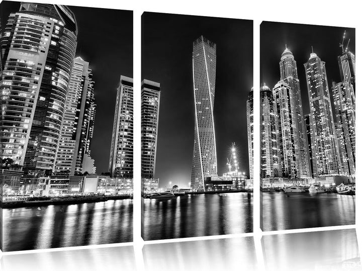 Pixxprint Dubai Burj al Arab als Leinwandbild | Grösse: 3 Teilig (120x80) | Wandbild| Kunstdruck | f