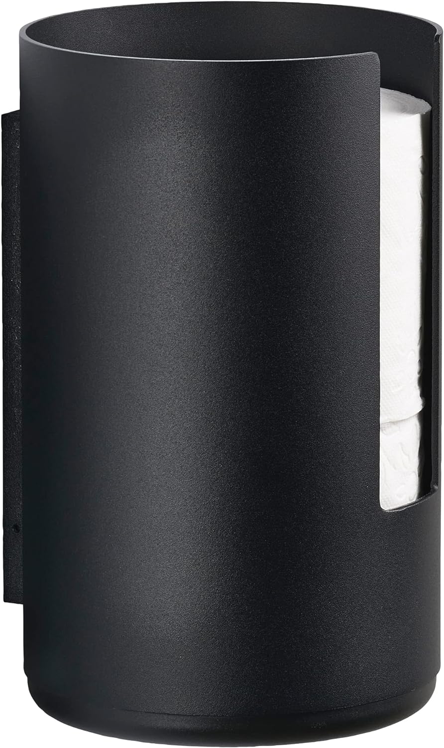 Zone Denmark Rim Toilettenpapieraufbewahrung für die Wand, Durchm. 13,2 cm, Höhe 21,8 cm, Schwarz Bl