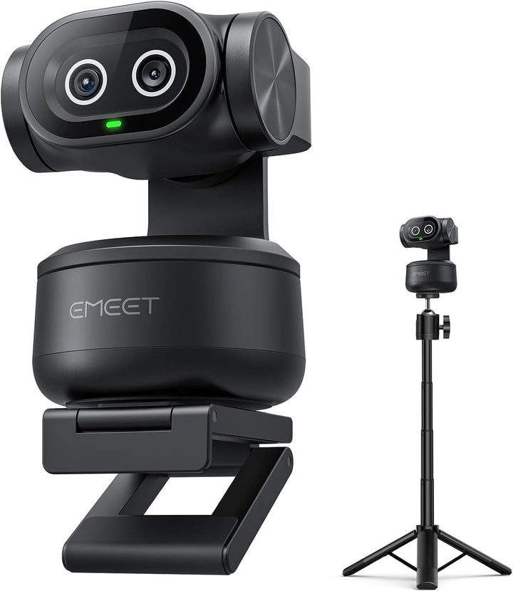 EMEET PIXY Dual-Kamera KI Webcam 4K mit Stativ, AI-Tracking, PDAF & AI-Autofokus 0,2S, 1/2,55'' Sony