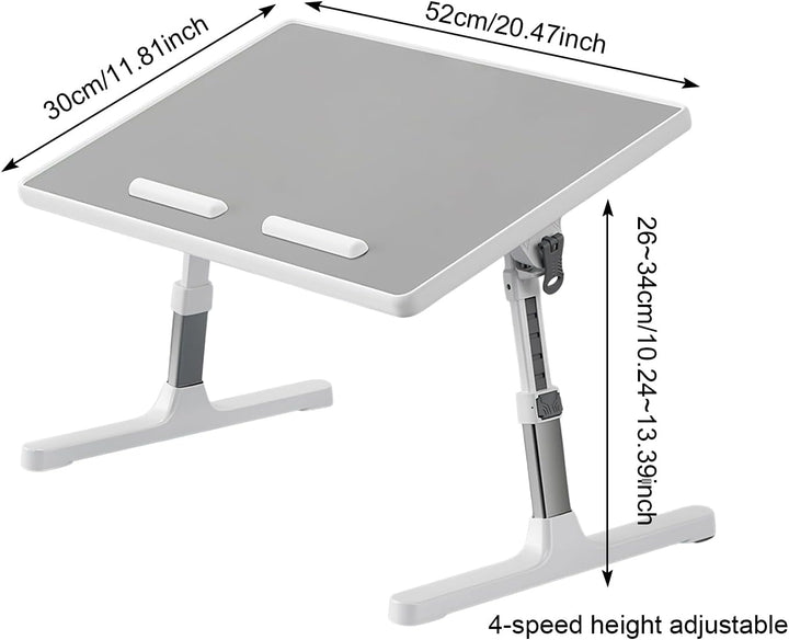 Laptoptisch fürs Bett, Laptoptisch Einstellbare Höhe, Laptoptisch mit klappbare Beine, Klappbarer La