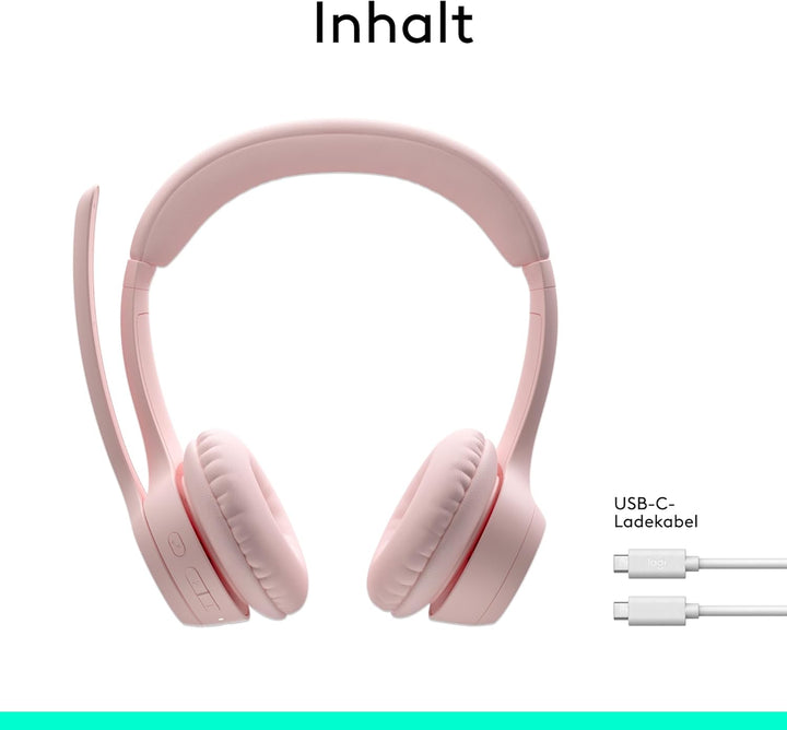 Logitech Zone 300 Wireless Bluetooth Headset mit Mikrofon inkl. Geräuschunterdrückung, kompatibel mi