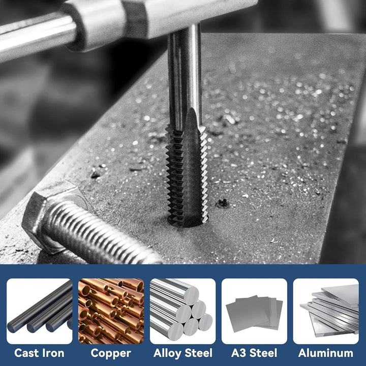 TOP-VIGOR M14 x 1 mm metrisches Gewindeschneider-Set, Maschinengewindebohrer mit rundem Gewindeschne