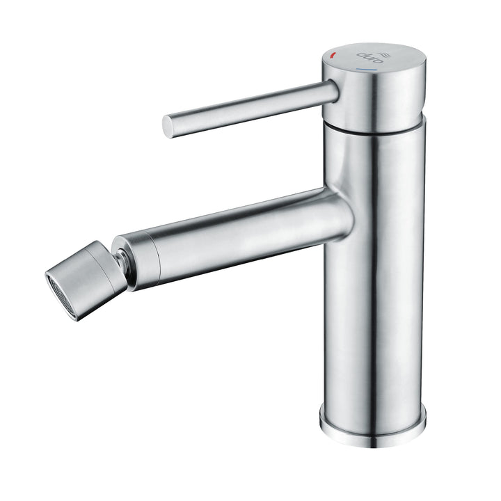 DURO Armatur Acero, für das Bidet, aus Gebürstetem Edelstahl, Wassersparend, Einhebel-Einloch-Wandba