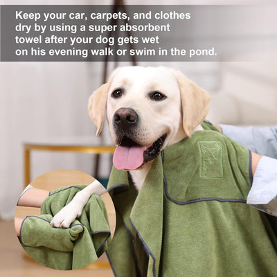 PETTOM 2er Set Hundehandtuch, Hundehandtuch Extra Saugfähig, Handtuch Hund Mikrofaser Schnell Trockn