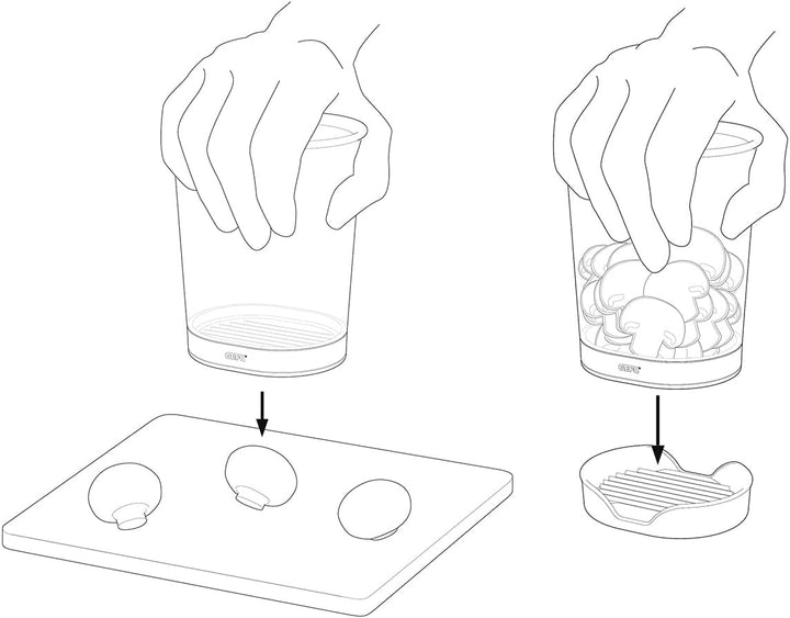 GEFU Scheibenschneider RAPIDO - Profi Schneidebecher für schnelles und sicheres Schneiden von Obst,