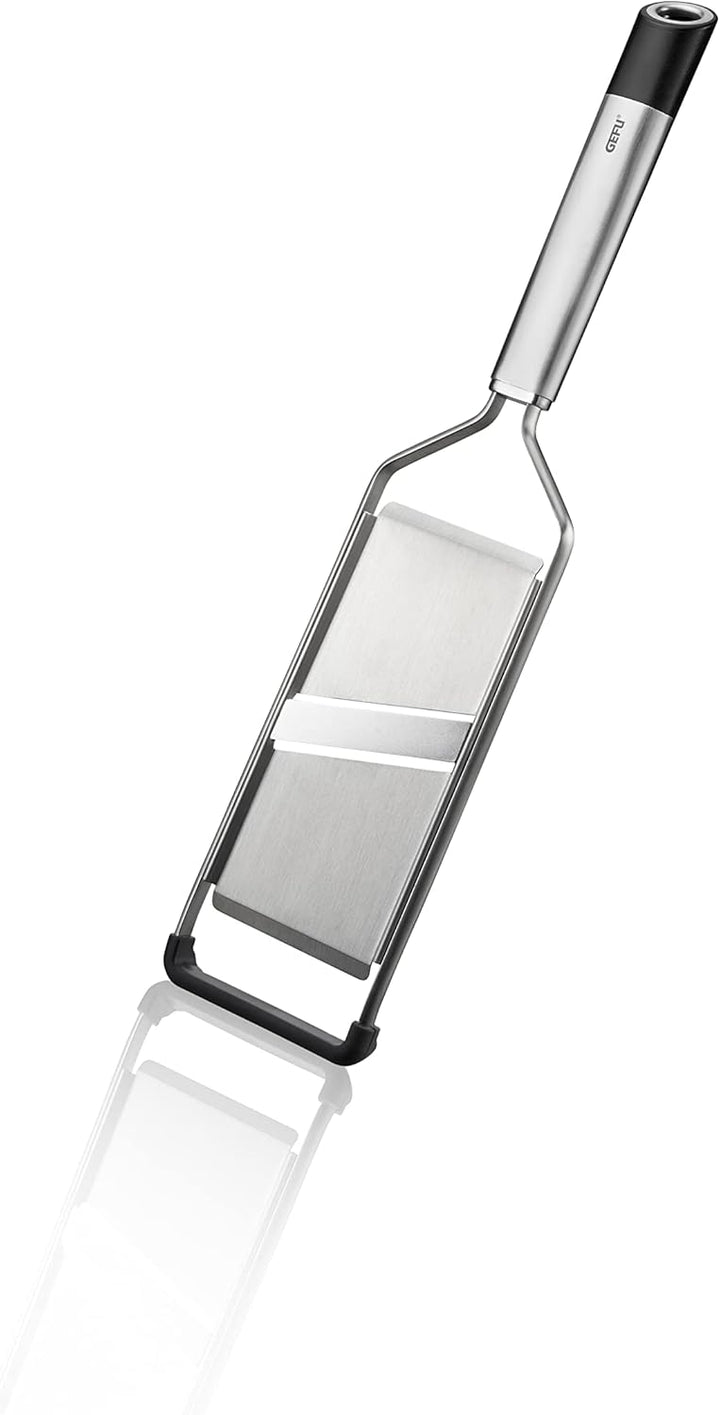 GEFU Gemüse- und Kartoffelhobel PRIMELINE mit Restehalter - Küchen-Hobel aus Edelstahl für perfekte