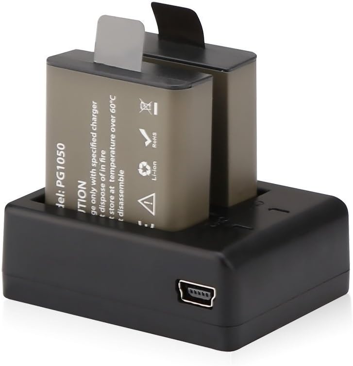 AKASO 2x1050mAh Akku mit USB Dual Charger für EK7000/EK7000 Pro/Brave 4