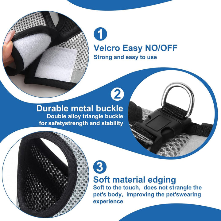 Katzen Geschirr Set mit Leine,Automatischem Katzengeschirr für Kleine Hunde mit 5 m/16,4 Fuss,Katzen