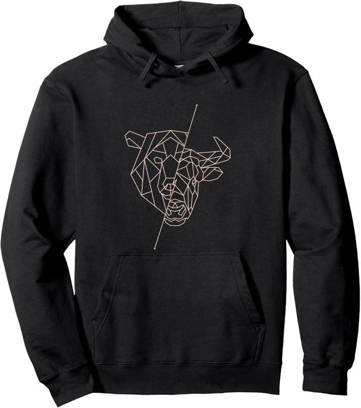 Bear and Bull Art Investition Pullover Hoodie