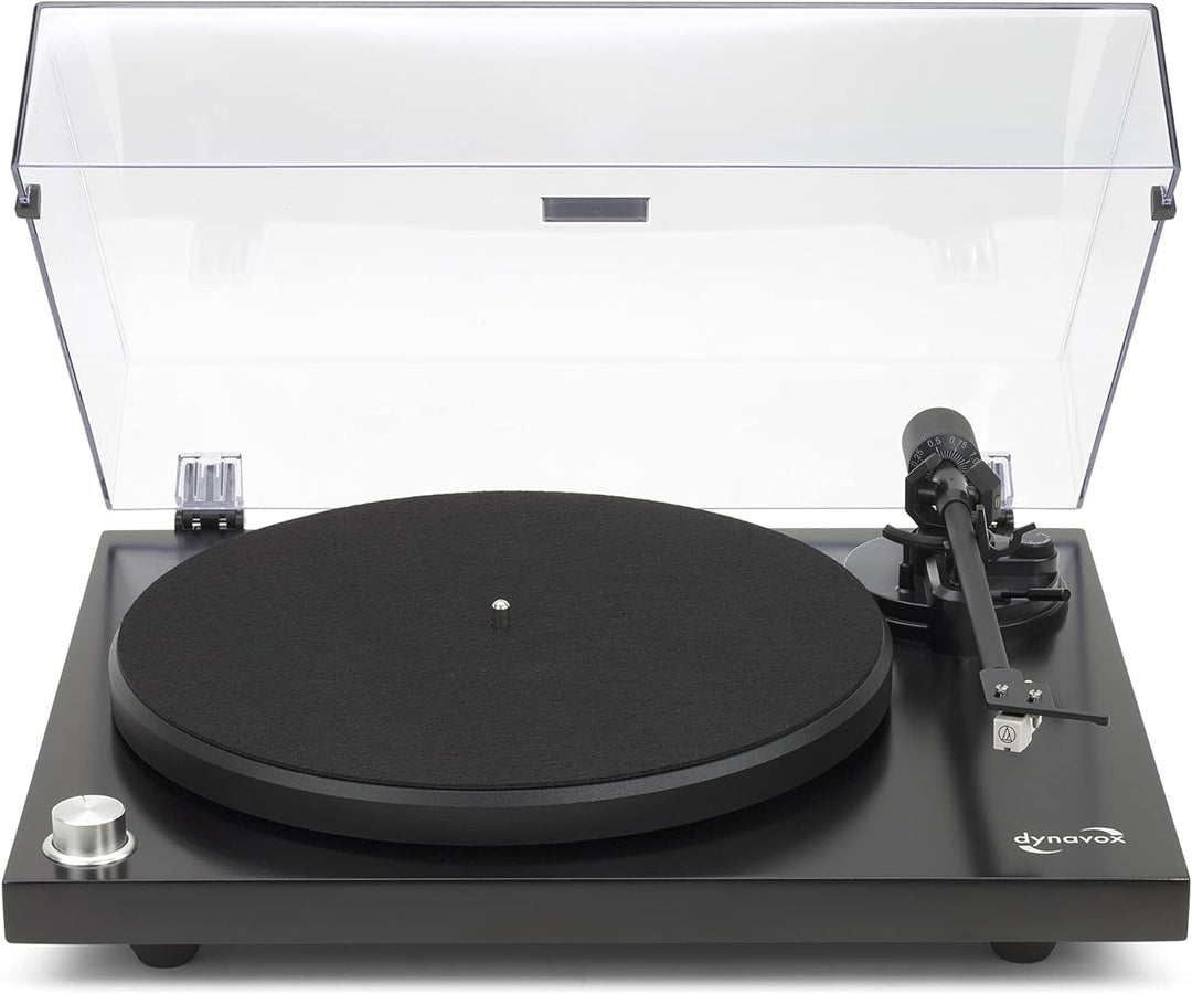 DynaVox HiFi-Plattenspieler PS-320 BT, manueller Schallplattenspieler mit Riemenantrieb, Bluetooth-S