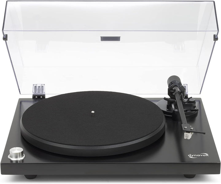 DynaVox HiFi-Plattenspieler PS-320 BT, manueller Schallplattenspieler mit Riemenantrieb, Bluetooth-S