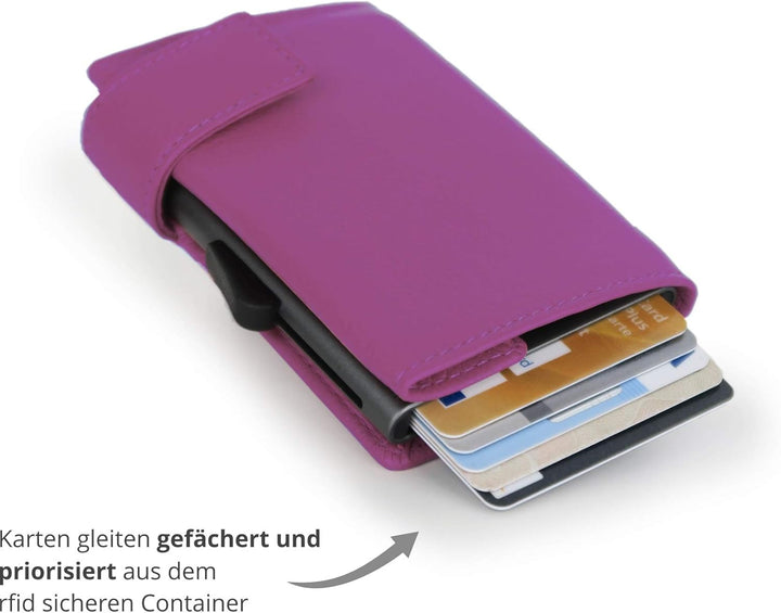 SecWal Kartenetui mit Münzfach Reissverschluss (Pink), Pink
