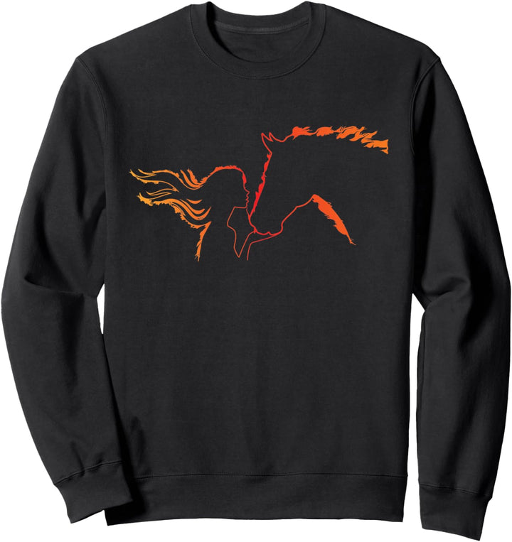 Pferd & Reiterin Reiten Geschenk Mädchen / Damen Sweatshirt