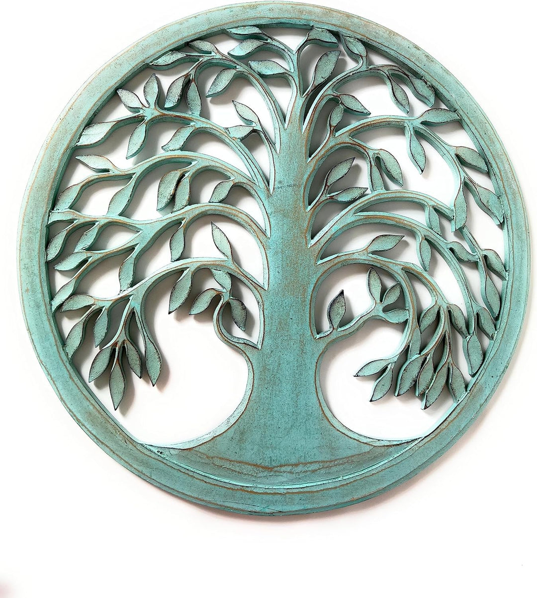 Trintura Wandbild Baum des Lebens Mandala Beringin 60cm (türkis) Lebensbaum