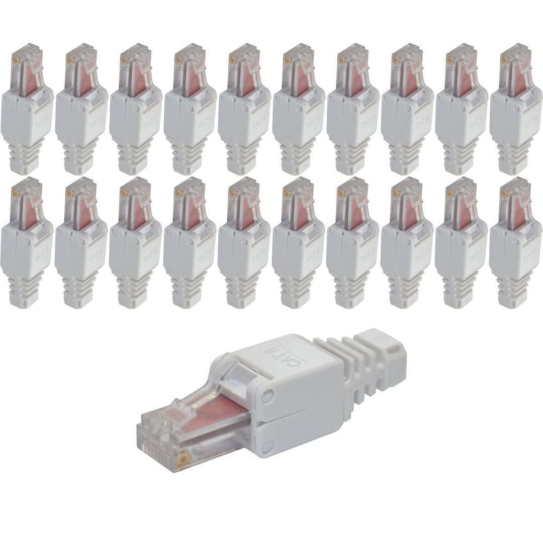 Premium X 20x Netzwerkstecker CAT 6 RJ45 CAT6 CAT5e Adapter Kupplung für Verlegekabel Innenleiter LA