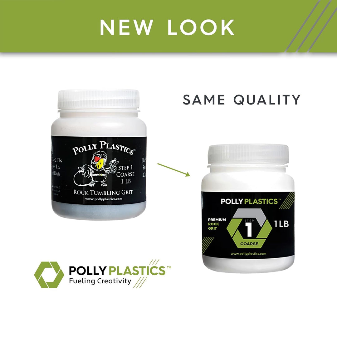 Polly Plastics Rock Tumbler Media Grit Kit & Keramik-Füller in strapazierfähigen wiederverschliessba