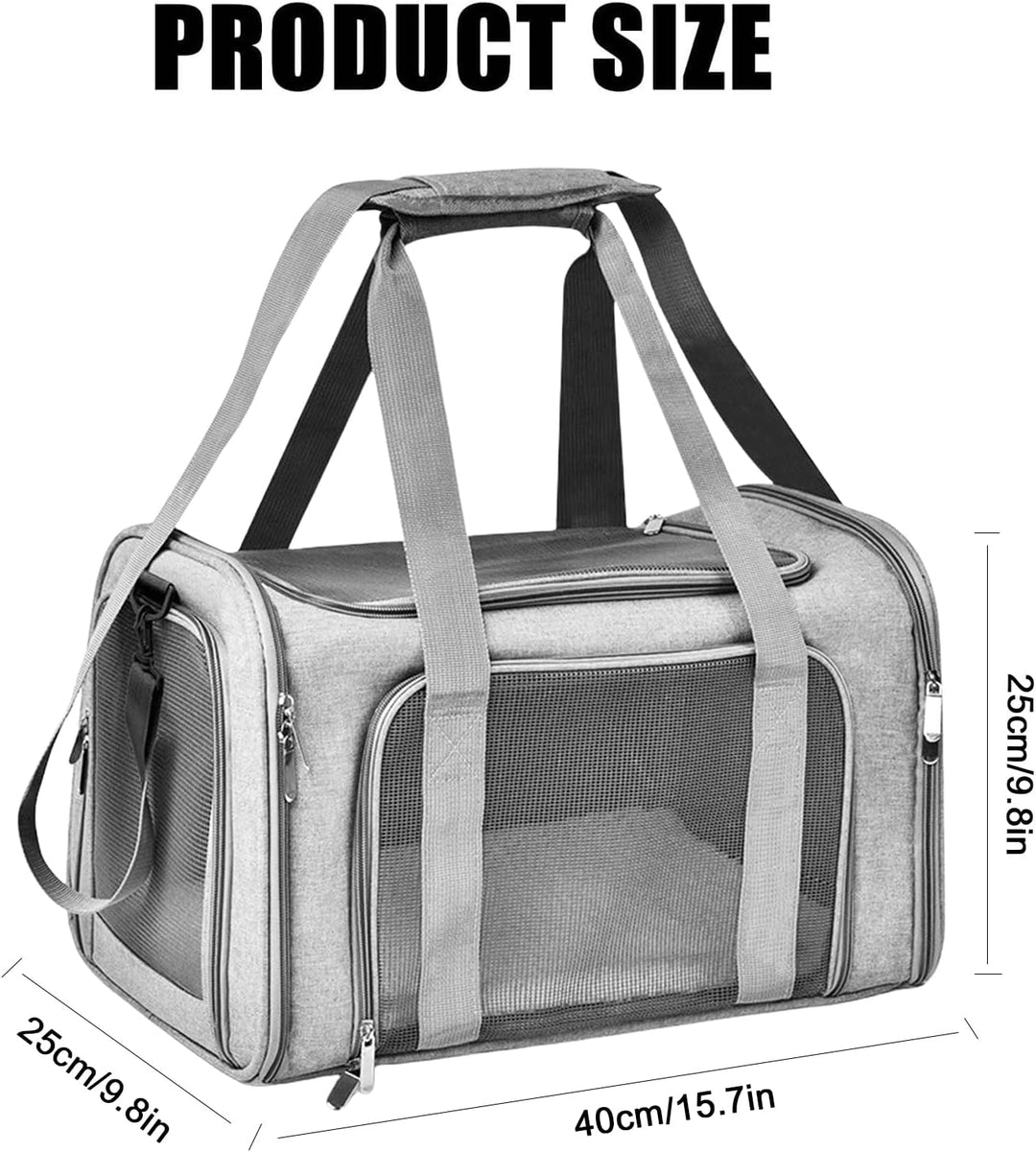 40*25*25cm Katzentransporttasche Haustiertasche kleine, 3kg Faltbare Transportbox Katze mit Schulter