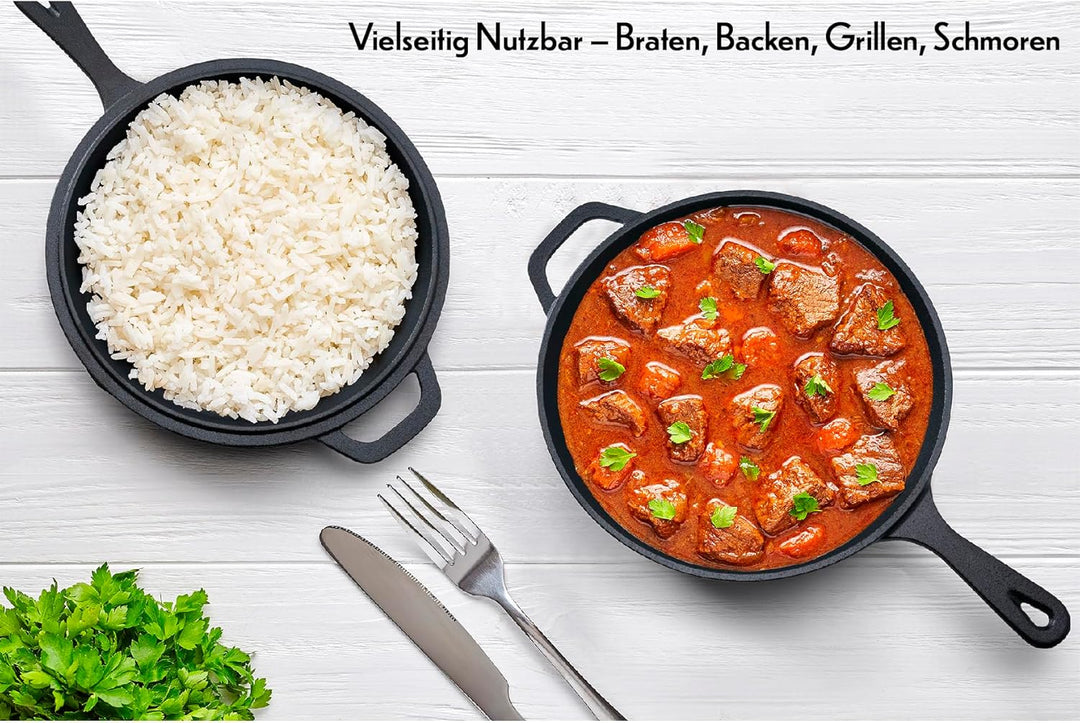 Tortillada - Gusseisen Topf zum Brot Backen | Dutch Oven (3.5 Liter) | 2 in 1 Combo Kocher | Beschic