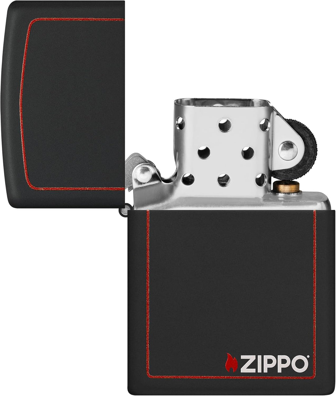 Zippo Original Feuerzeug Black Matte with Border & Logo