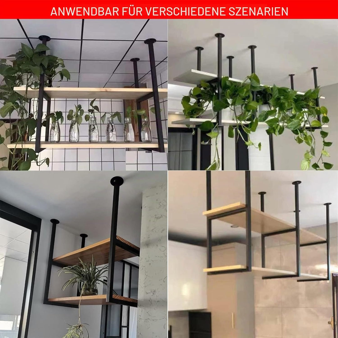 DSVONAUS Retro Industrie LOFT Restaurant Eisen Massivholz Deckenregal, 2 Etagen Regale Regal/Bar Hän