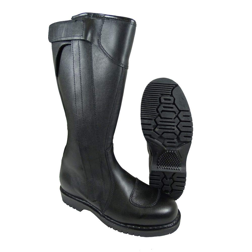 Original Bundeswehr Feldjäger Eskortenstiefel BW Motorrad Leder Stiefel 43 EU Schwarz, 43 EU Schwarz