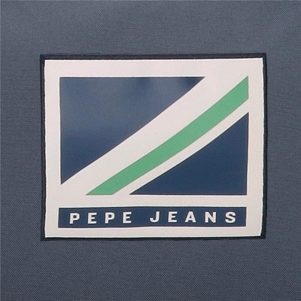 Pepe Jeans Tom Schulrucksack mit Zwei Fächern Blau PC-Rucksack, PC-Rucksack