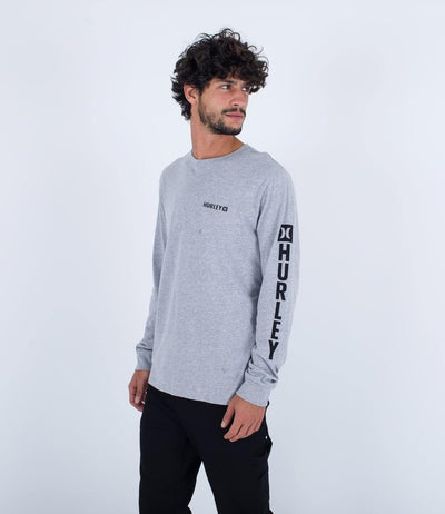 Hurley Herren Evd The Box Ls Tshirt S Dk Grau Htr, S Dk Grau Htr