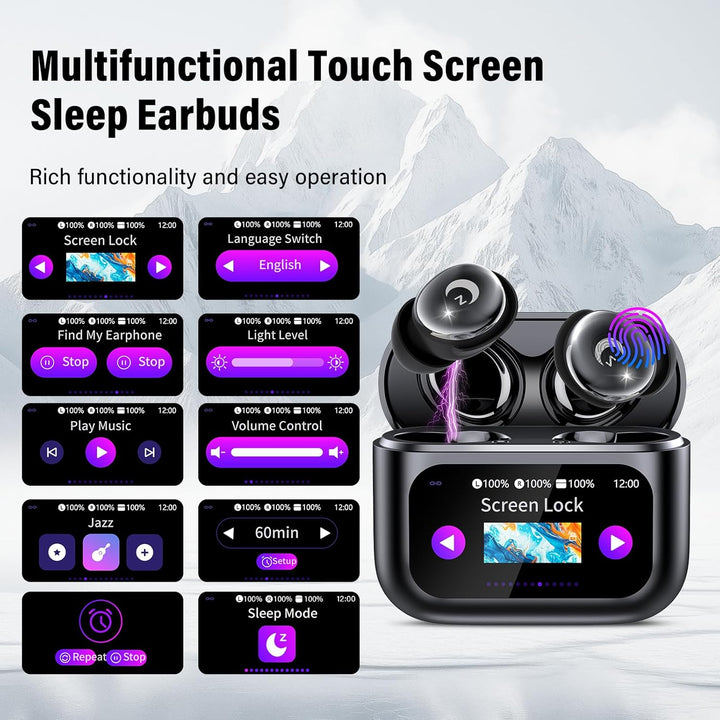 Bluetooth Kopfhörer, Mini 48 Std Schlafkopfhörer Bluetooth 5.4 mit Touchscreen, 2026 Neue in Ear Kop