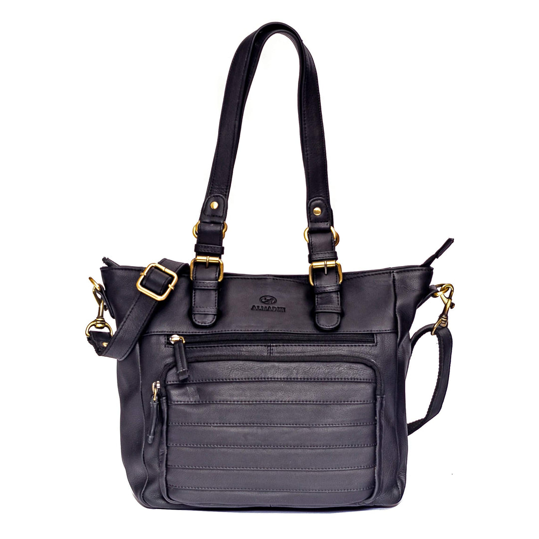 ALMADIH Premium Leder Damentasche Schultertasche KYLA - Ledertasche Handtasche Umhängetasche Henkelt