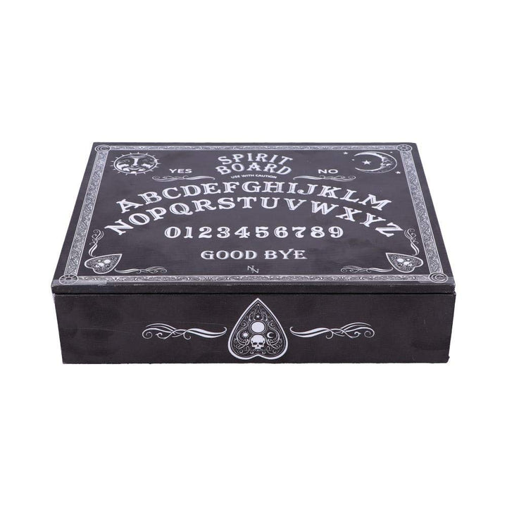 NEMESIS NOW Schmuckkästchen mit Spiegel, mitteldichte Faserplatte und Planchette, Schwarz und Weiss,