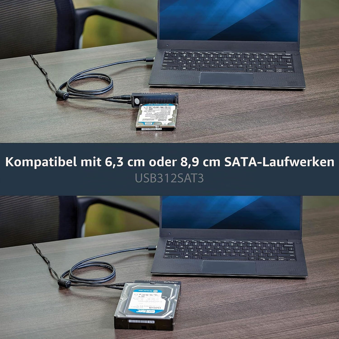 StarTech.com USB 3.1 (10Gbit/s) Adapter Kabel für 2,5" und 3,5" SATA SSD/HDD Laufwerke - Unterstützt