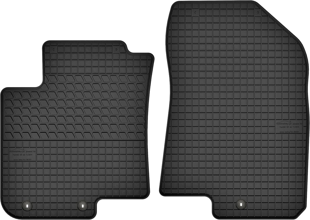 Motohobby Vorne Gummi Fussmatten Gummimatten Satz für Hyundai i20 II (ab 2014)