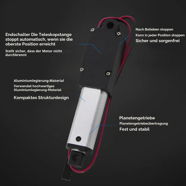 Elektrischer Mikro-Linearantrieb, Aluminium-ABS, Miniatur-DC-Versorgung, Mini-Bewegungsantrieb für L
