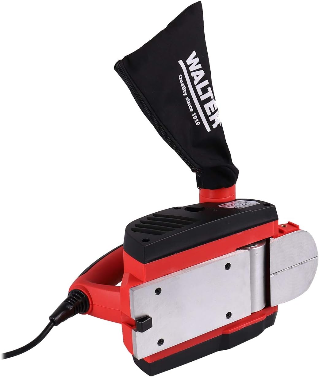 WALTER Elektrohobel 800 W, Hobelbreite 82 mm, Spantiefe 2 mm, Falztiefe 8 mm, inkl. Staubsack