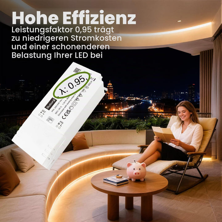 LED Trafo 24V Dimmbar Triac 10W - 25W für LED Strip Lampe LED Netzteil Treiber Transformator Vorscha