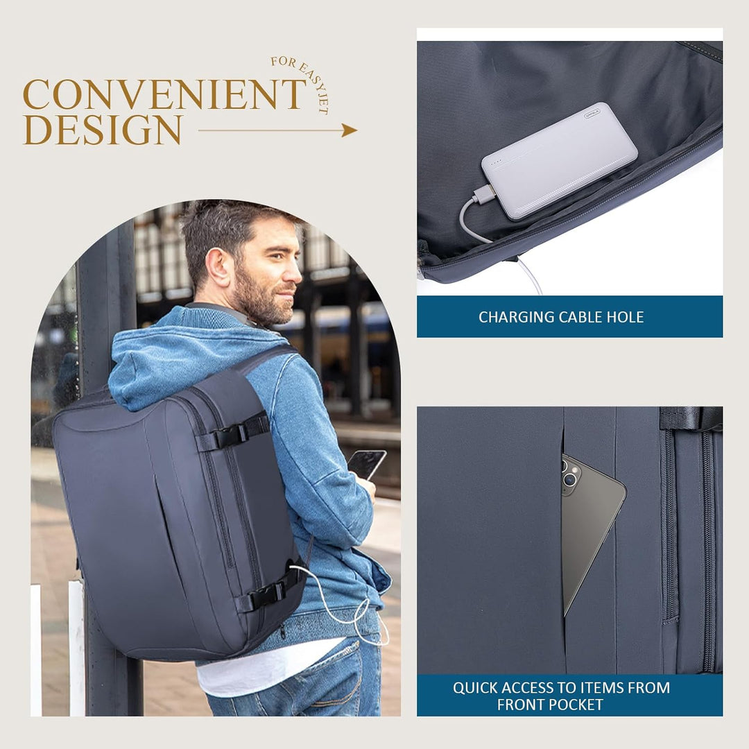 Lossga Handgepäck für Easyjet 45x36x20 Reiserucksack Damen Rucksack Männer Frauen Wanderrucksack Was
