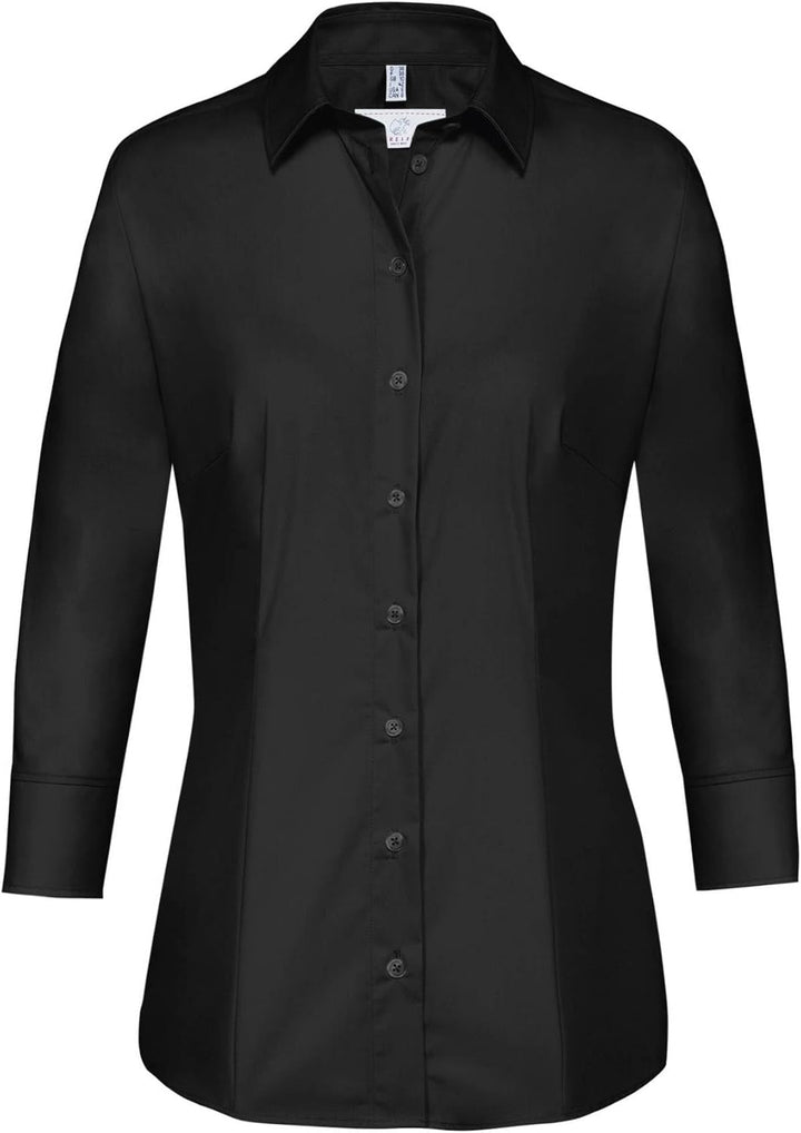 Greiff Grösse 46 Corporate Wear Basic Damen Bluse 3/4-Arm Regular Fit Schwarz Modell 6517