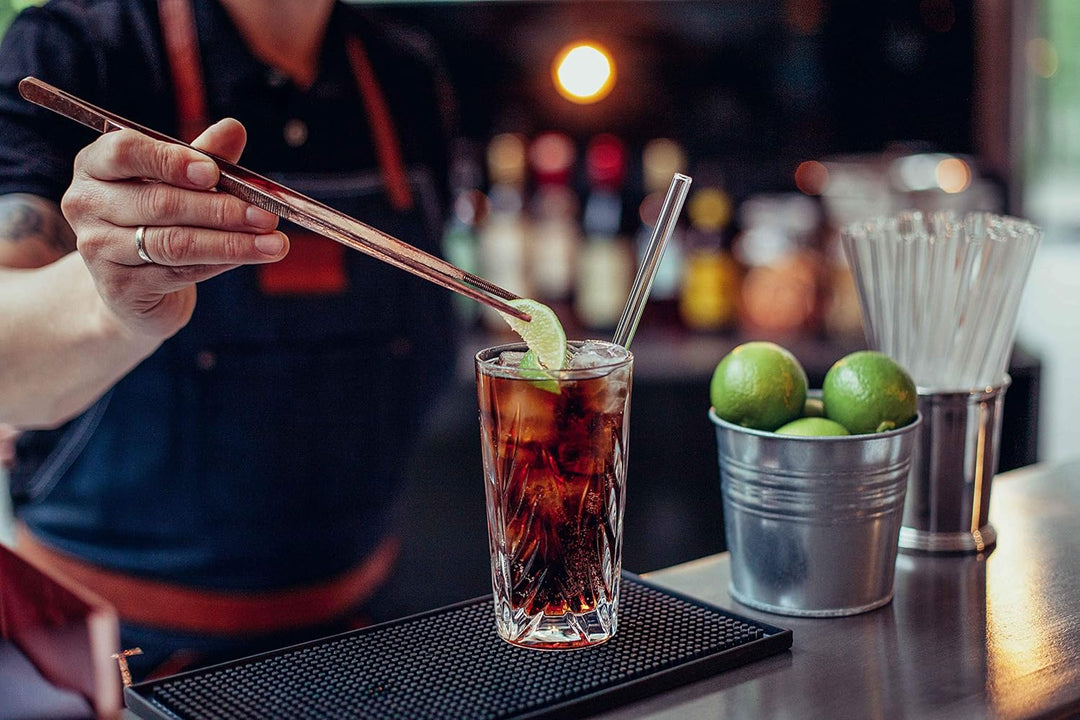 Halm Glas Strohhalme Wiederverwendbar Trinkhalm - 50 Stück gerade 23 cm - für Gastronomie, Restauran