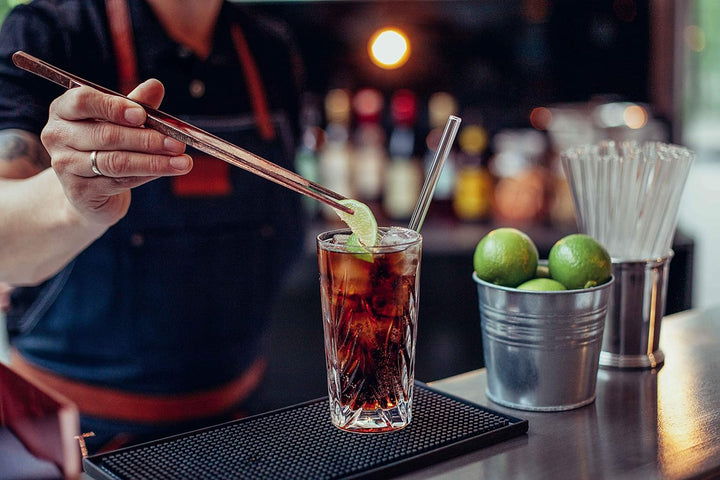 Halm Glas Strohhalme Wiederverwendbar Trinkhalm - 50 Stück gerade 23 cm - für Gastronomie, Restauran