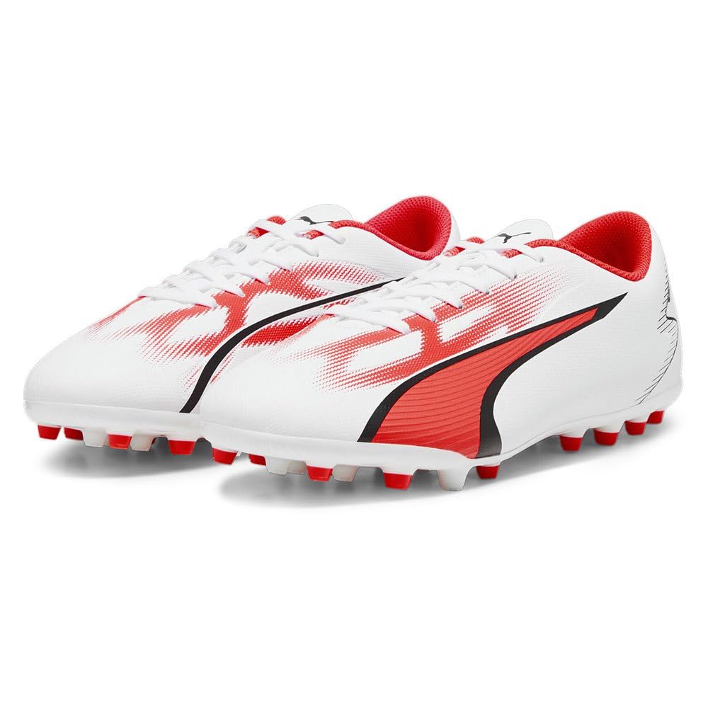 PUMA Herren Ultra Play Mg Fussballschuh 40.5 EU Puma White Puma Black Fire Orchid, 40.5 EU Puma Whit