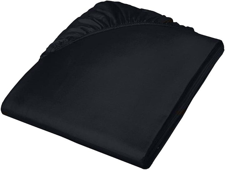 Fleuresse Colours Spannbettlaken, Uni-Mako-Satin, schwarz, 160 x 200 cm Schwarz 160/200, Schwarz 160