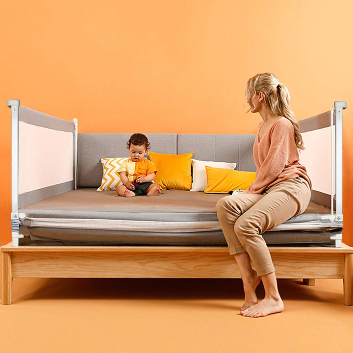 JOIEYOU Bettgitter Rausfallschutz Bett Höhenverstellbar 150cm Bettschutzgitter mit Schnallendesign f