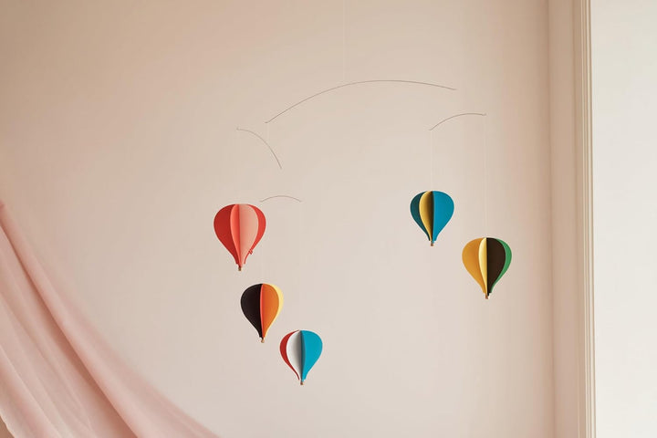 Flensted Mobiles Balloon 5 Mobile, Stahl, Mehrfarbig, 53x62 cm