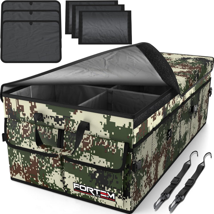 FORTEM Kofferraum Organizer, Kofferraumtasche, Zusammenklappbarer Auto Organizer Kofferraum mit Fäch