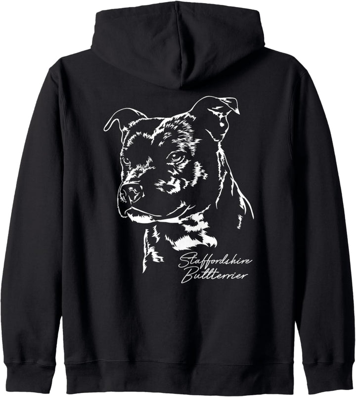 Staffordshire Bullterrier Staffbull Hund Portrait Hunde Kapuzenjacke