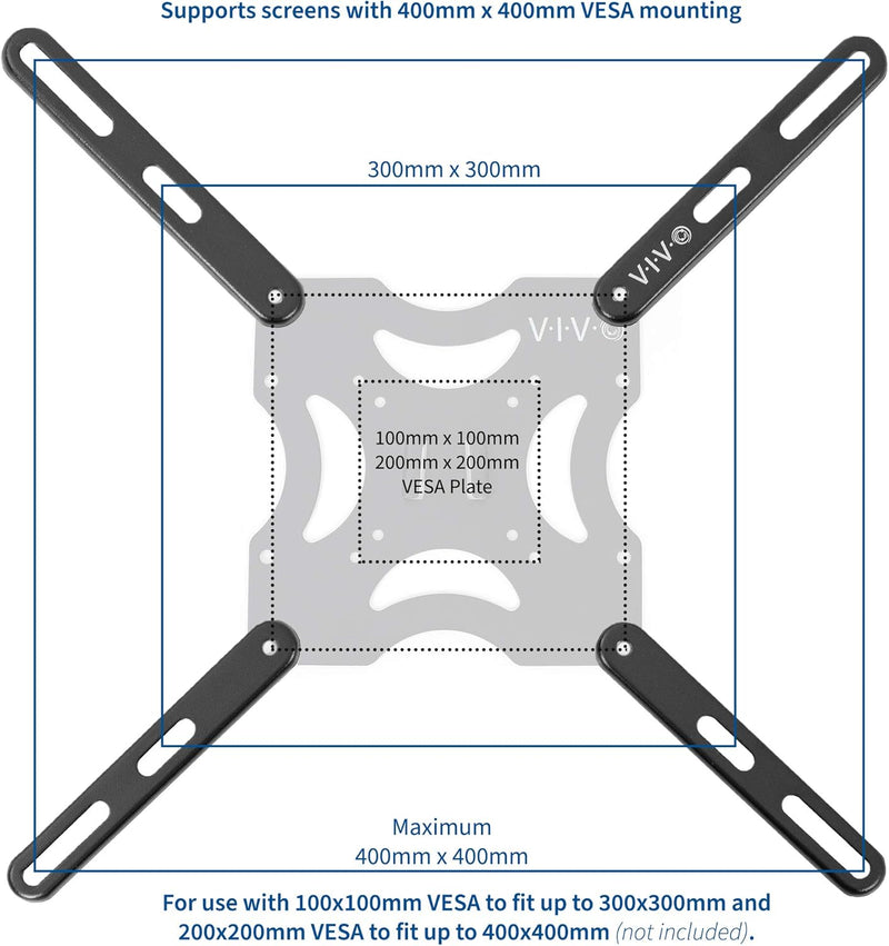 VIVO Stahl VESA Verlängerung Mount Adapter Halterungen für Bildschirme 32 bis 55 Zoll LCD LED TV Umb