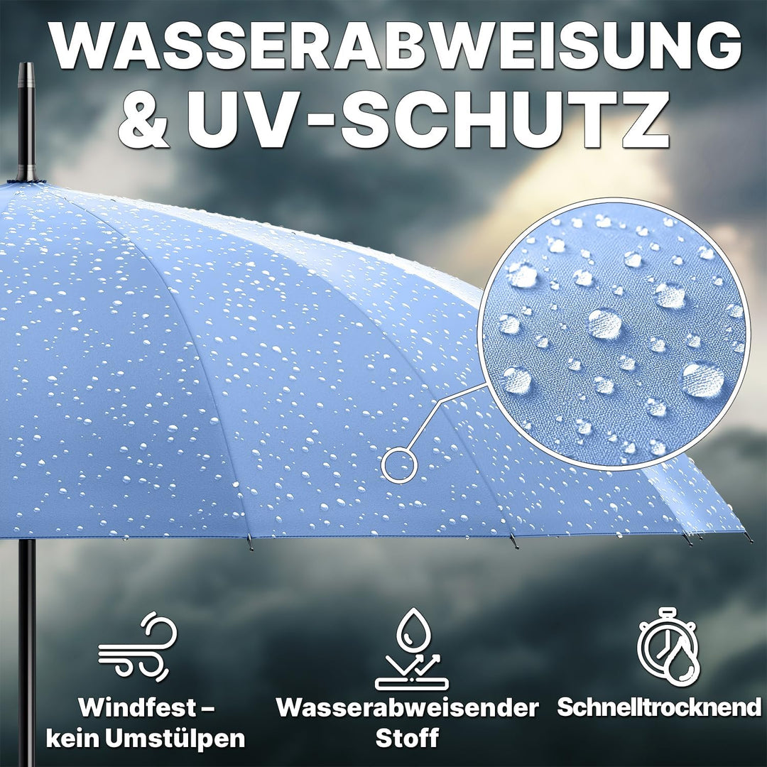 Royal Walk Regenschirm Gross Sturmfest Golf Schirm XXL Stabiler Stockschirm | Grosser Regenschirm fü