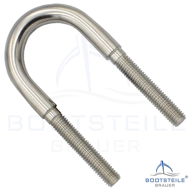 U-Bolzen mit 2 Platten und 2 Muttern DIN934 M12 X 85 mm - (2 Stück) - Edelstahl A4 - Bügelbolzen, Ge