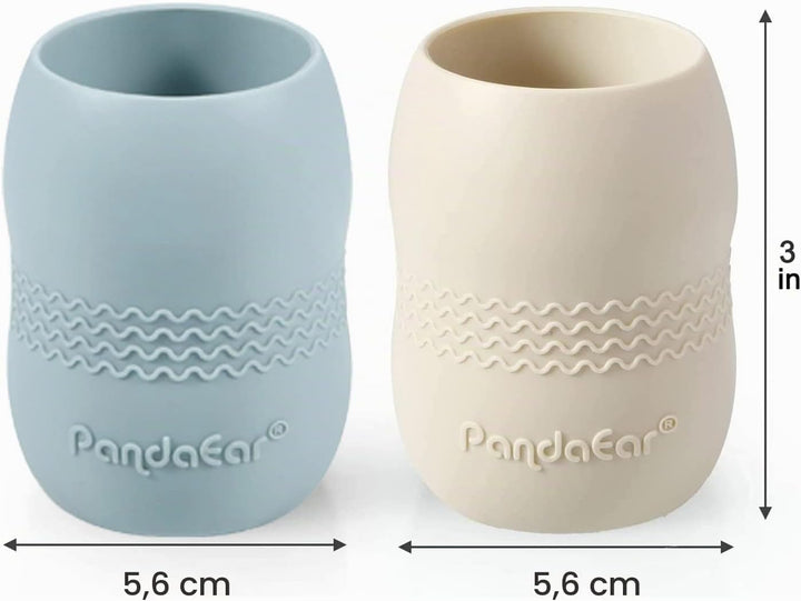 PandaEar Silikon Baby Geschirrset mit Saugnapf, 2 Unterteilt Kinderteller + 2 Saugnäpfe Baby Breisch
