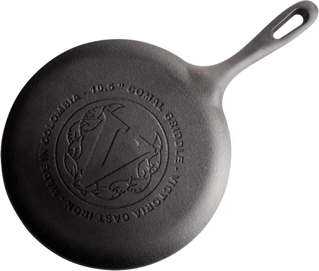 Victoria Comal Pizza-Pfanne aus Gusseisen, rund, 26,7 cm 10.5", 10.5"